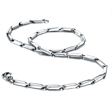 Merdia Stainless Steel Ingot Chain 18" 20" 22" 24" Necklace for Man [Jewelry]