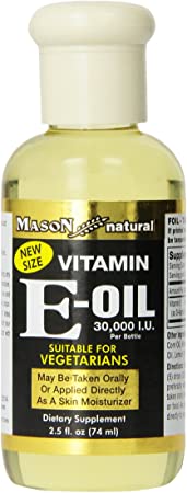 Mason Natural, Vitamin E Oil, 30000 iu, 2.5-Ounce, Suitable For Vegetarians, Use Topically to Help Moisturize Dull, Dry Skin or Take as Dietary Supplement for Antioxidants and Anti-Aging Benefits
