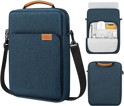 MoKo 13.3-14 Inch Laptop Sleeve Bag Fits MacBook Pro 13" M2 2022/Pro M1 Pro/M1 Max 14.2 2021, MacBook Air 13.6" M2 2022, Tab S8 Ultra 14.6", Handle Carrying Case with Shoulder Strap, Indigo