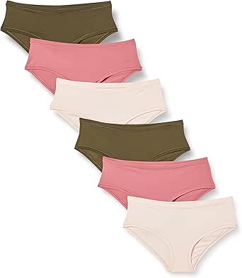 Amazon Essentials Women's Hipster Underwear (Available in Plus Size), Pack of 6