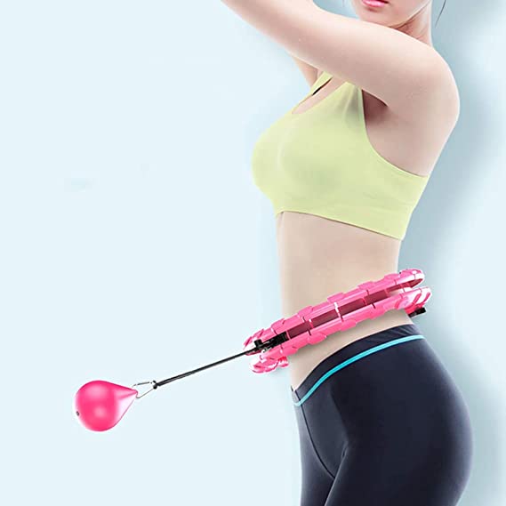 The WomenLand Smart Hula Hoops Abdomen Fitness Equipment, 24 Detachable Knots Adjustable Weight Auto-Spinning Ball, for Adults/Kids/Beginner Fitness Aids