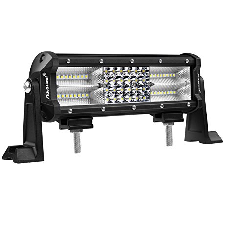 LED Light bar, Autofeel 9" 180W 8D Quad Row Spot Flood Combo Beam Cree Lightbar Off Road Auto Work LED Light Bar with Slide Mounting Brackets for Truck Jeep ATV UTV