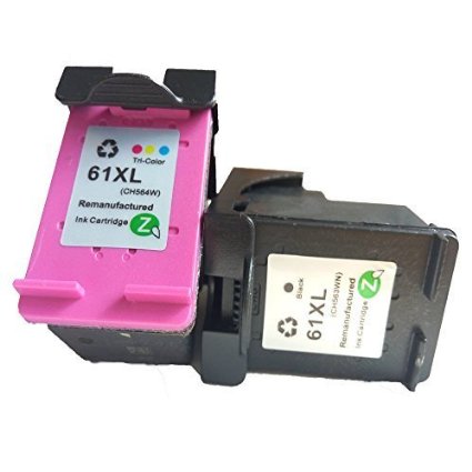 QUIMOOZ Remanufactured for HP 61XL HP-61XL Ink Cartridge Replacement High Yield (1 Black  1 Tri-color) With Ink Level Display Indicator Work for HP Deskjet 1000 1050 1510 1010