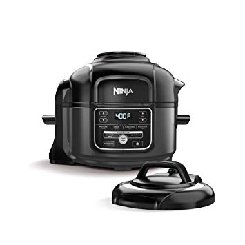 Ninja Foodi 7-in-1 Programmable Pressure Fryer, Slow Multi Cooker with TenderCrisp Technology, 5 Pot, 3-qt. Air Fry Basket (OP101), 5-Quart, Black/Gray