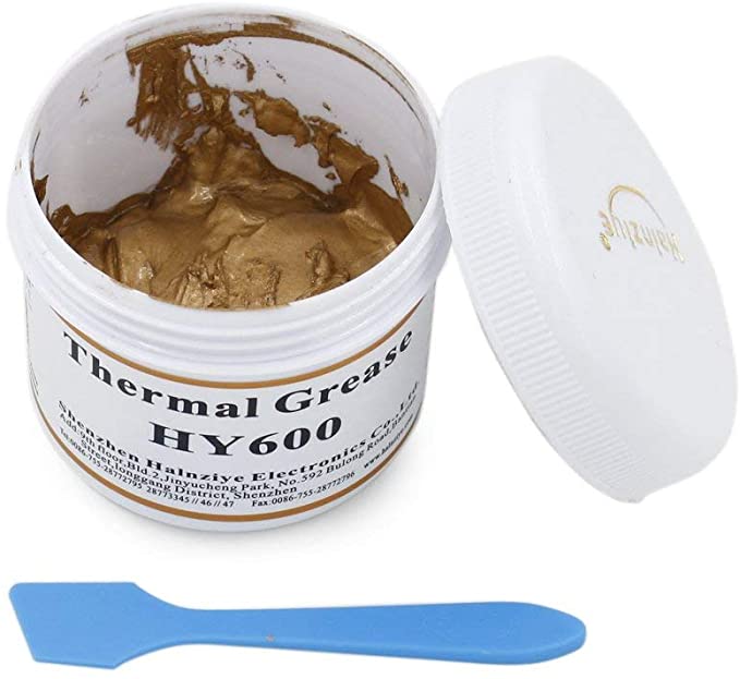 Halnziye HY600-100g Gold Silicone Compound Thermal Conductive Grease Paste for PC CPU GPU Chipset Cooling(HY600-100g)