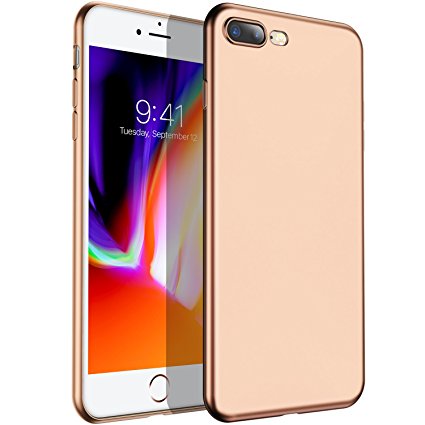 iPhone 8 Plus Case/iPhone 7 Plus Case, VANMASS Ultra Thin Lightweight Soft TPU Back Cover Case with Shock Absorption Technology and All-round Protection for iPhone 7  (2016)/iPhone 8  (2017)- New Gold