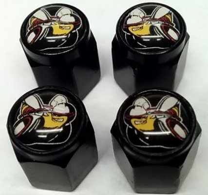 4 Dodge Hemi Scat Pack Valve Stem Caps (Black - Modern Black)
