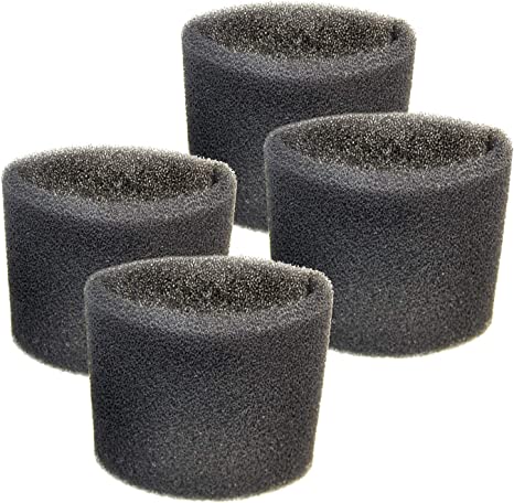 HQRP 4-Pack Foam Filter Sleeve Compatible with Shop-Vac 3150, 3200, 3225, 3332, 3332.5A, 3332.5B / 333-80-27, 3333.5, 3333.OH, 3334 Wet Dry Vac Vacuums