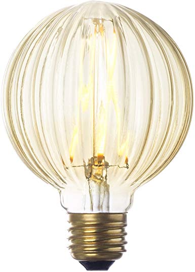 Faceted LED Globe Bulb, G25 Round Edison Light, Warm White Glow, Dimmable (E26) 4W, Damp Located, Indoor/Outdoor Use, UL Listed - Brooklyn Bulb Co. Myrtle Design