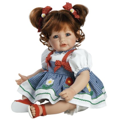 Adora 20 inch Weighted Baby Doll on Gingham Dress and Polka Dot Bows Daisy Delight Red HairBlue Eyes- Ages 6