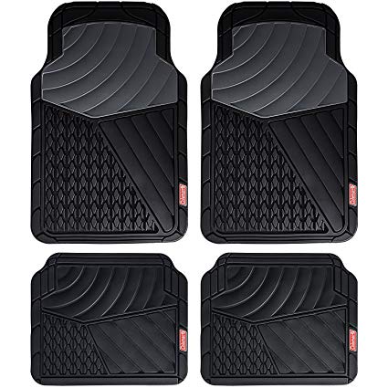 Coleman 4 Piece All-Weather Rubber Floor Mats – Premium Heavy Duty Full Set for Cars, Trucks, SUVs - Journeyman Class - Black