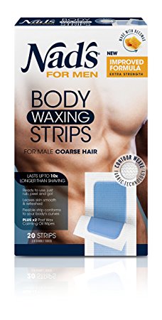 Nad's 3494 Nad's for Men Hair Removal Strips, 20 Count