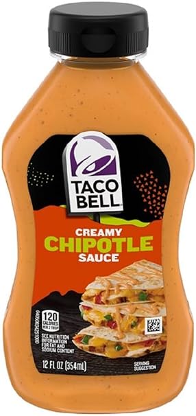 Taco Bell Creamy Chipotle Sauce, One 12 Fl Oz (354 ml) Squeezable Bottle