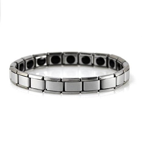 Power Ionics® Mens Womens 8mm Titanium 20 Pure Germanium Balls Power Bracelet Wristband Stretch