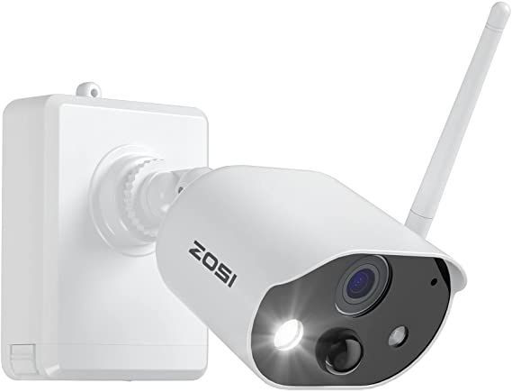 ZOSI Wireless Camera 1080P Wifi CCTV Bullet Camera Outdoor, 80ft Night Vision, 2-Way Audio, Human Motion Detection Alert, Smart Light, Sound Alarm Home Security Cloud / SD Card Storage (No SD Card)