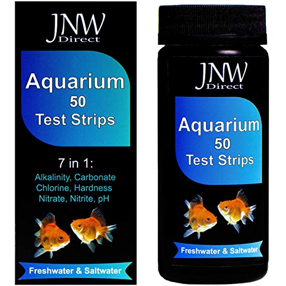 JNW Direct 7 in 1 Aquarium Test Strips - Best Kit for Accurate Water Quality Testing for Saltwater & Freshwater Aquariums and Fish Ponds