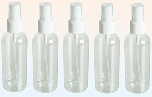 CONCEPT4U® 5 Plastic Spray Bottle 100ml Convenient Clear Empty Perfume Atomizer Travel Size Refillable