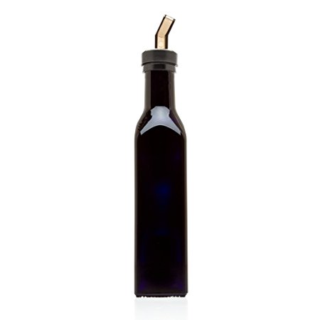 Infinity Jars 250 Ml (8.5 fl oz) Square Ultraviolet Medium Sized Glass Bottle With Plastic Spout