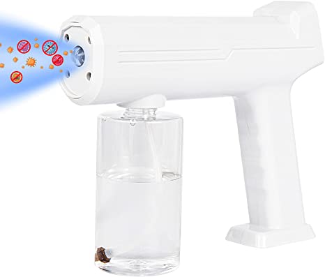 Towallmark Disinfectant Mist Gun, Handheld Rechargeable Nano Atomizer 10.5oz (300ml) Large Capacity Electric Sprayer Nozzle Adjustable Fogger for Home, Office, School or Garden