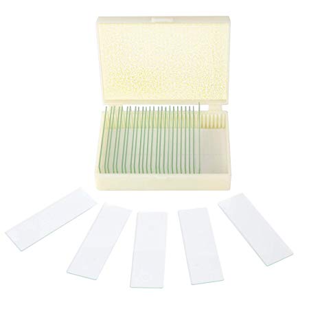 MAXLAPTER Microscope Slides Box for Kids, 30 pcs Blank Glass Slide for Students Adults Junior Biology Chemistry Science Teaching
