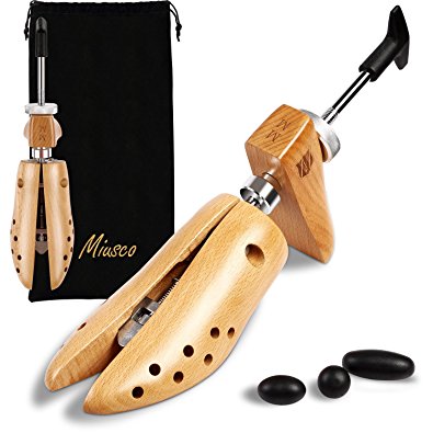 Shoe Stretcher, Shoe Tree Adjustable Length and Width, Beech Wood, From Miusco