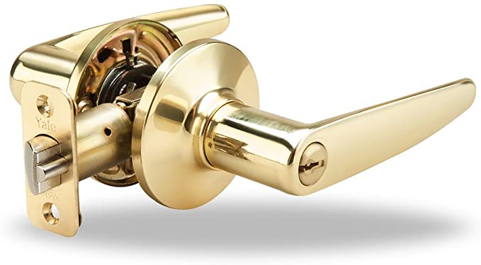 Yale Edge Alpharetta Lever in Polished Brass - Entry