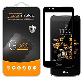 LG Phoenix 2 Tempered Glass Screen Protector, [Full Screen Coverage] Supershieldz, Anti-Scratch, Anti-Fingerprint, Bubble Free (Black)