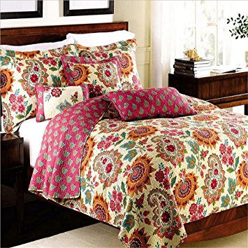 Best Bedding Sets 3 Pieces Cotton Printed Floral Patchwork Bedspread Quilt Sets Queen