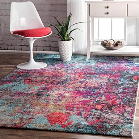 Contemporary Cloud Nebula Abstract Multi Area Rugs, 4 Feet 1 Inch by 6 Feet (4' 1" x 6')