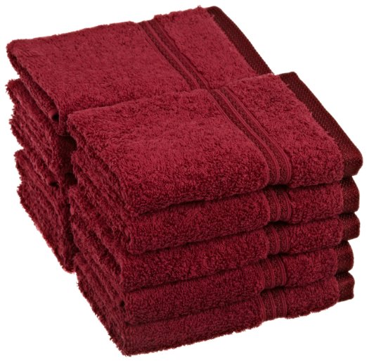 Superior Egyptian Cotton 10-Piece Face Towel Set, Burgundy