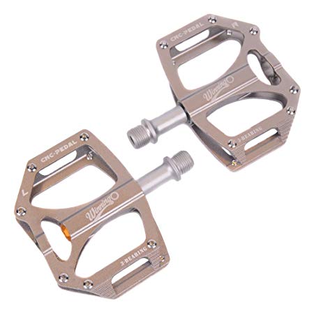 Winningo Bike Pedals, 9/16" Bicycle Pedals, Cycling Pedals, Aluminium Alloy Flat Pedals with Three Bearings for MTB BMX (Set of 2)