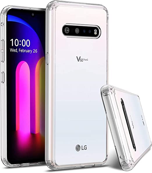 CASEVASN Bumper Case Compatiable with LG V60 ThinQ/LG V60, Shock-Absorption Air Hybrid Defender Shockproof Anti-Drop Crystal TPU Bumper   Clear Hard Back Protective Case Cover for LG V60 ThinQ (Clear)