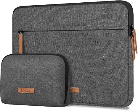 Lacdo 360° Protective 13 Inch Laptop Sleeve Case for 13" New MacBook Air M1 A2337 A2179 A1932 2018-2021, 13" New MacBook Pro M1 A2338 A2289 A2251 2016-2021, 12.9" New iPad Pro with Accessory Bag, Gray