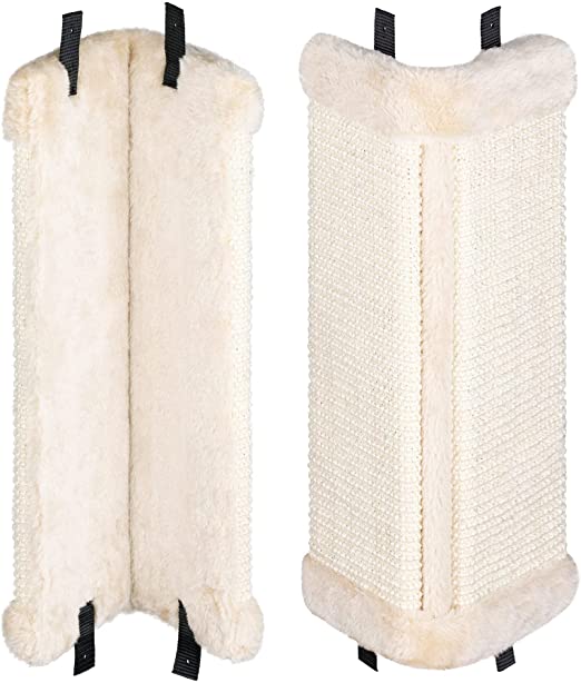 Navaris Corner Wall Cat Scratcher (Set of 2) - Wall Mounted Sisal Scratching Pad for Cats - Vertical Corner Mount Scratch Panel Protector for Walls