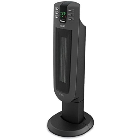 28 In.Portable Electric Fan Ceramic Tower Heater w/ Eco Energy function & Remote Control ,1,500 Watt - Black