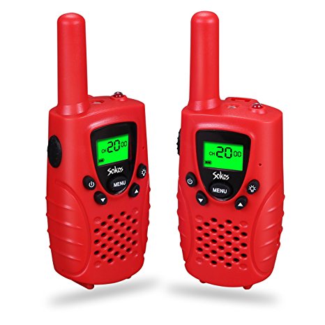 Walkie Talkies for Kids, 2-way Radios 3 Miles (Up to 5Miles) FRS/GMRS Handheld Mini Walky Talky for Kids, Electronic Toys Gifts For Girls/Boys (Red)