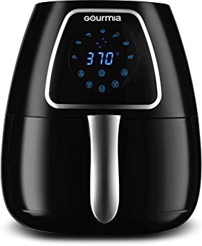 Gourmia GAF318 4 Qt Digital Air Fryer | Oil-Free Healthy Cooking | 7 One Touch Preset Modes | Removable, Dishwasher-Safe Tray | Free Recipe Book Included (Renewed)