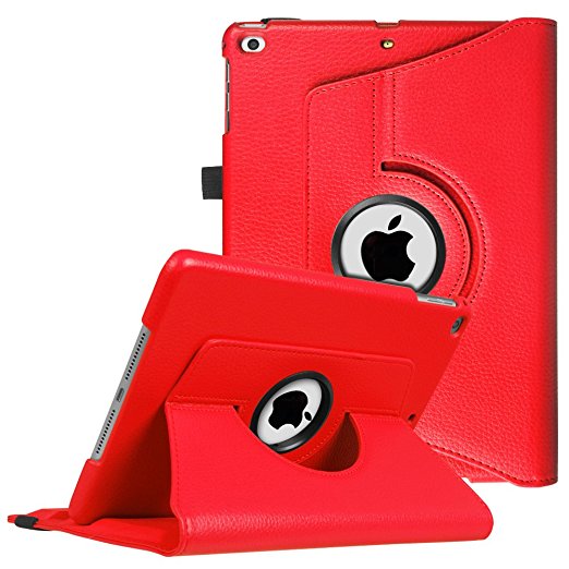 Fintie New iPad 9.7 inch 2017 / iPad Air Case - 360 Degree Rotating Stand Cover with Auto Sleep Wake for Apple New iPad 9.7 inch 2017 Tablet / iPad Air 2013 Model, Red