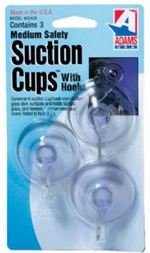 Adams Manufacturing 6500-74-3040 1-3/4-Inch Suction Cup Hook, Medium, 3-Pack