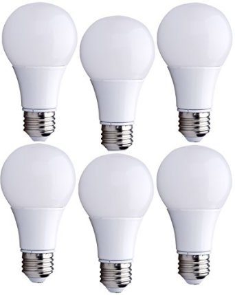 Bioluz LED A19 9w=60 Watt Equivalent ECO Series Soft White (2700K) Light Bulbs 6-Pack