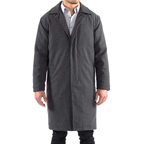 alpine swiss Zach Mens Wool Trench Coat Knee Length Overcoat