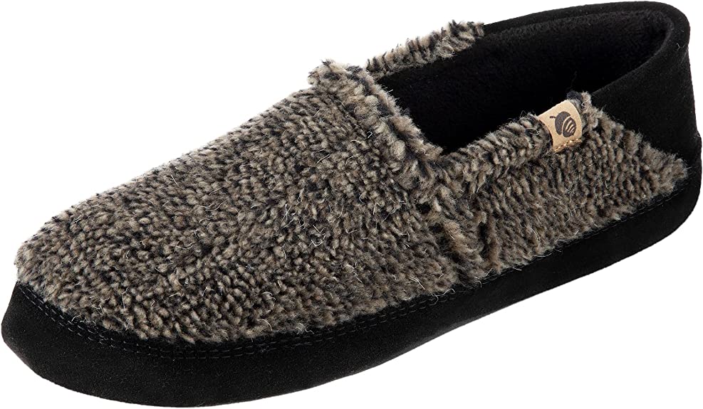 Acorn Men's Moc Slipper with a Collapsible Suede Heel and Warm Micro-Fleece Lining