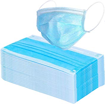 Surgical Disposable Face Masks with Elastic Ear Loop 3 Ply Breathable and Comfortable for Blocking Dust Air Pollution Flu Protection 50 Pack