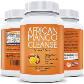 African Mango Cleanse for Quick Weight Loss: Purest African Mango Extract with No Filler - Natural Irvingia Gabonensis - Pure Diet Detox - 100% Money Back Guarantee - 60 Supplement Pills