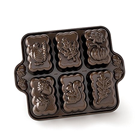 Nordic Ware Harvest Mini Loaf Pan, Bronze