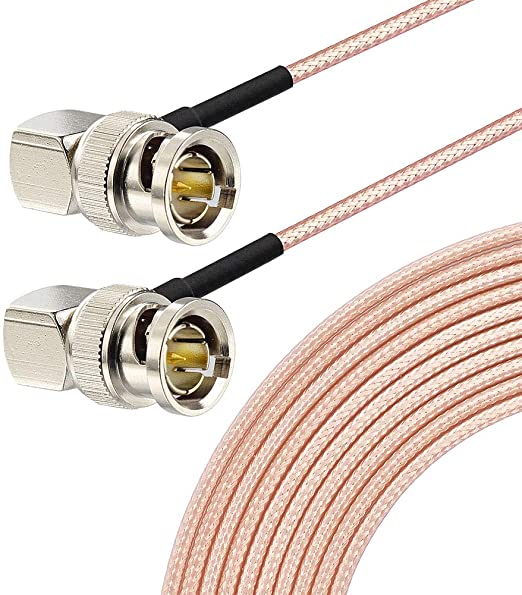 Superbat 3G/HD SDI Cable BNC Cable(100cm 75Ω) for Cameras and Video Equipment，Supports HD-SDI/3G-SDI/4K/8K，SDI Video Cable (Both Right Angle,1Pcs)