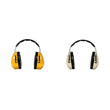 3M Over-the- Head, Yellow, Over The Head & Peltor H6AV Optime 95 Over the Head Noise Reduction Earmuff, Hearing Protection, Ear Protectors, NRR 21dB, Ideal for Machine Shops and Power Tools, Beige