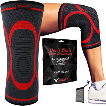 Crossfit - Squats & Lifting Knee Sleeve | Compression Support for Running - Workout - Cross Training - Squats - Powerlifting - Weightlifting - Perfect Fit Sleeves & Wraps for Men & Women