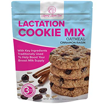 Lactation Cookies Mix Breastfeeding Supplement Oatmeal Cinnamon Raisin Breast Feeding Cookie Supplement Support Snacks with Brewers Yeast for Breast Milk Supply Increase