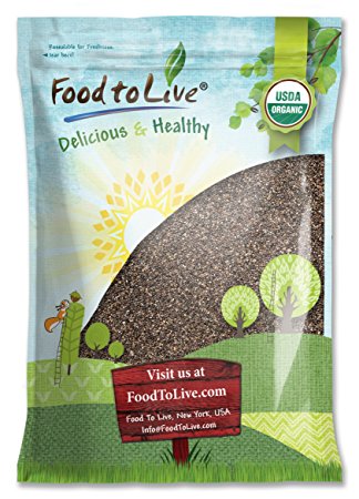 Food To Live Certified Organic Chia Seeds (Raw, Black, Non-GMO, Bulk) (20 Pounds)